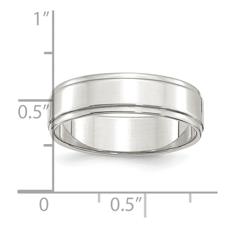 Sterling Silver 6mm Flat with Step Edge