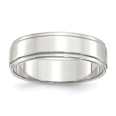Sterling Silver 6mm Flat with Step Edge