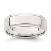 Sterling Silver 7mm Flat with Step Edge