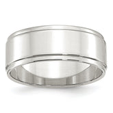 Sterling Silver 8mm Flat with Step Edge
