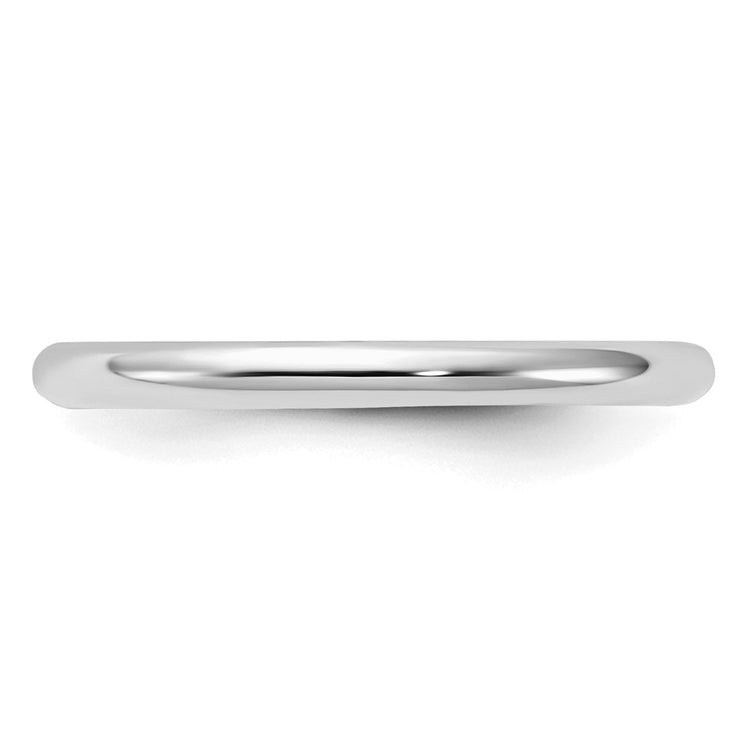 Sterling Silver Rhodium-plated 2mm Half-Round