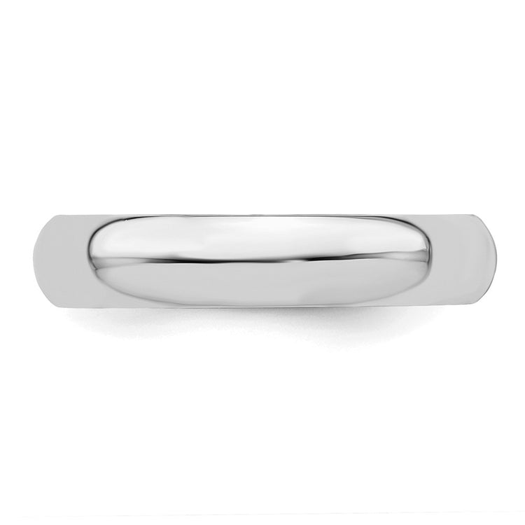 Sterling Silver Rhodium-plated 4mm Half-Round