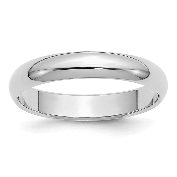 Sterling Silver Rhodium-plated 4mm Half-Round
