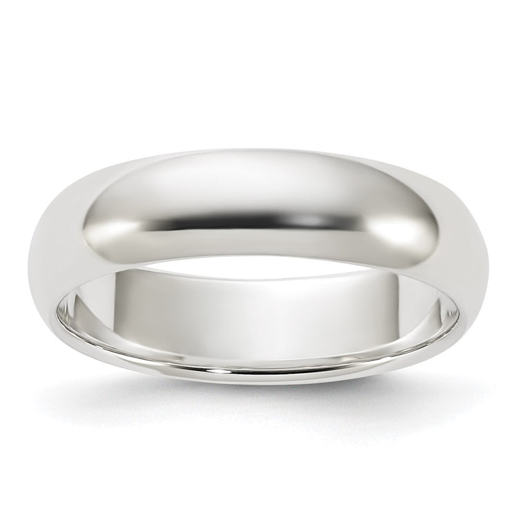 Sterling Silver 5MM Half Round Wedding Band Ring