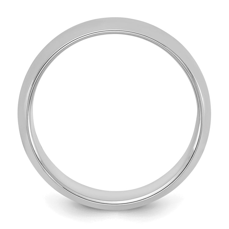 Sterling Silver Rhodium-plated 6mm Half-Round