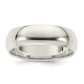 Sterling Silver 7mm Half Round
