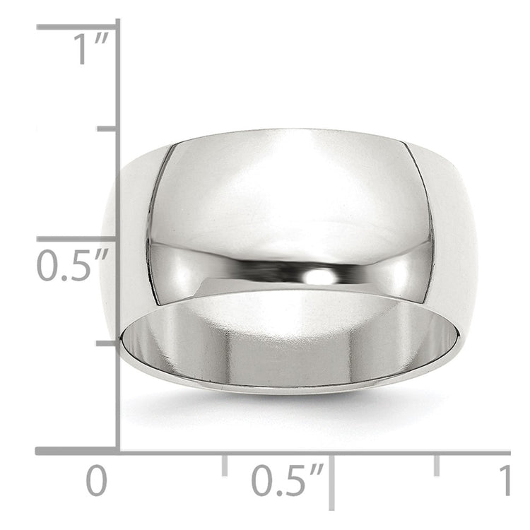 Sterling Silver 10mm Half Round