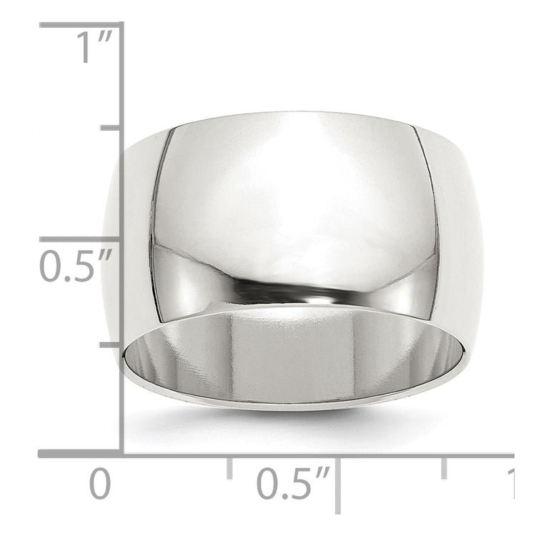 Sterling Silver 12mm Half Round