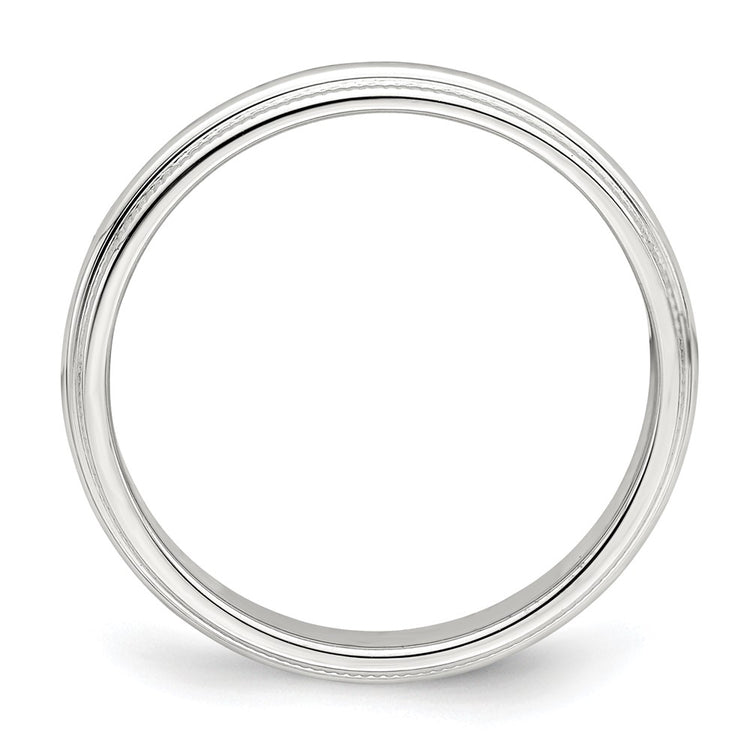Sterling Silver 3mm Half Round Milgrain