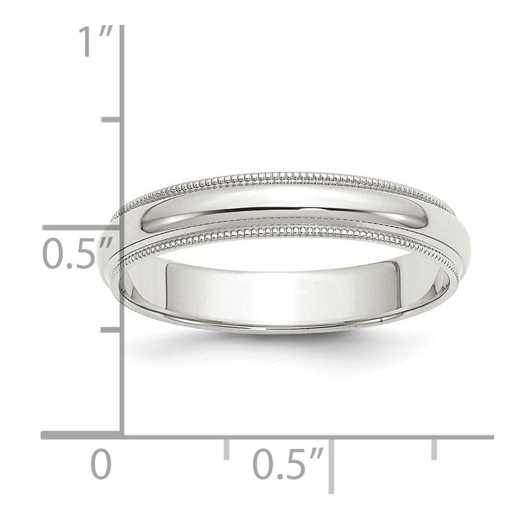 Sterling Silver 4mm Half Round Milgrain