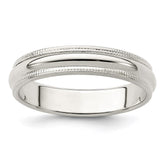 Sterling Silver 4mm Half Round Milgrain