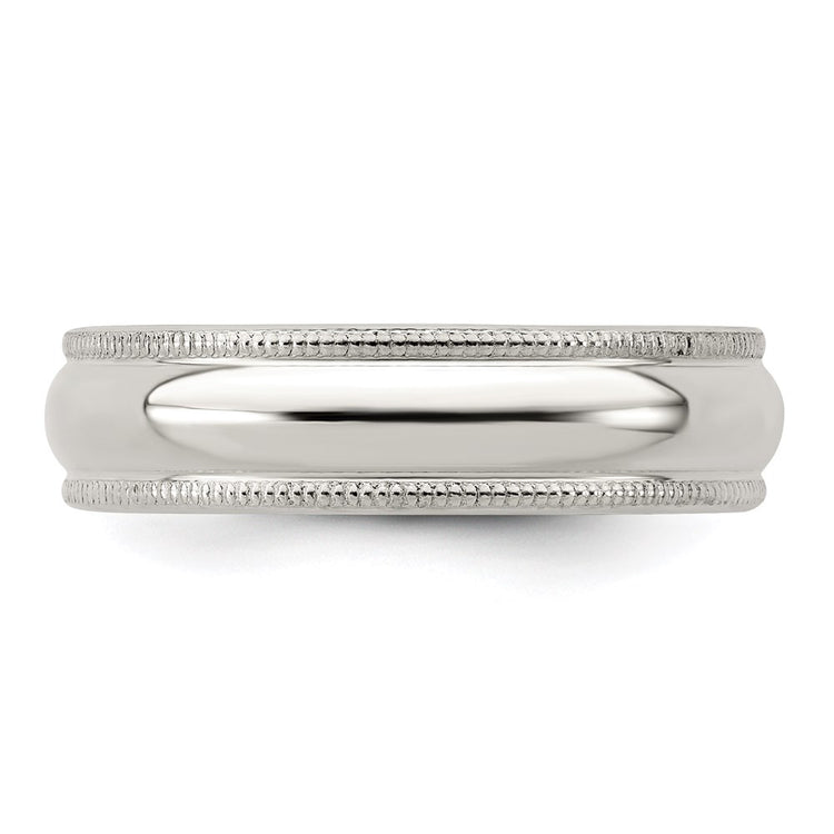 Sterling Silver 5mm Half Round Milgrain