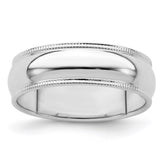 Sterling Silver 6mm Half Round Milgrain