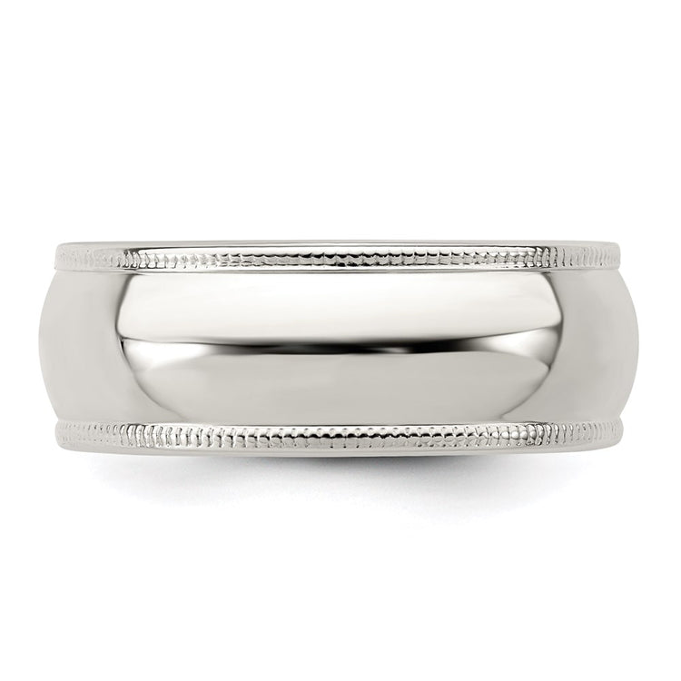 Sterling Silver 7mm Half Round Milgrain