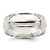 Sterling Silver 7mm Half Round Milgrain