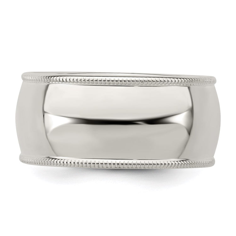 Sterling Silver 9mm Half Round Milgrain