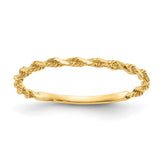 14K Diamond-cut Textured Rope Band Ring