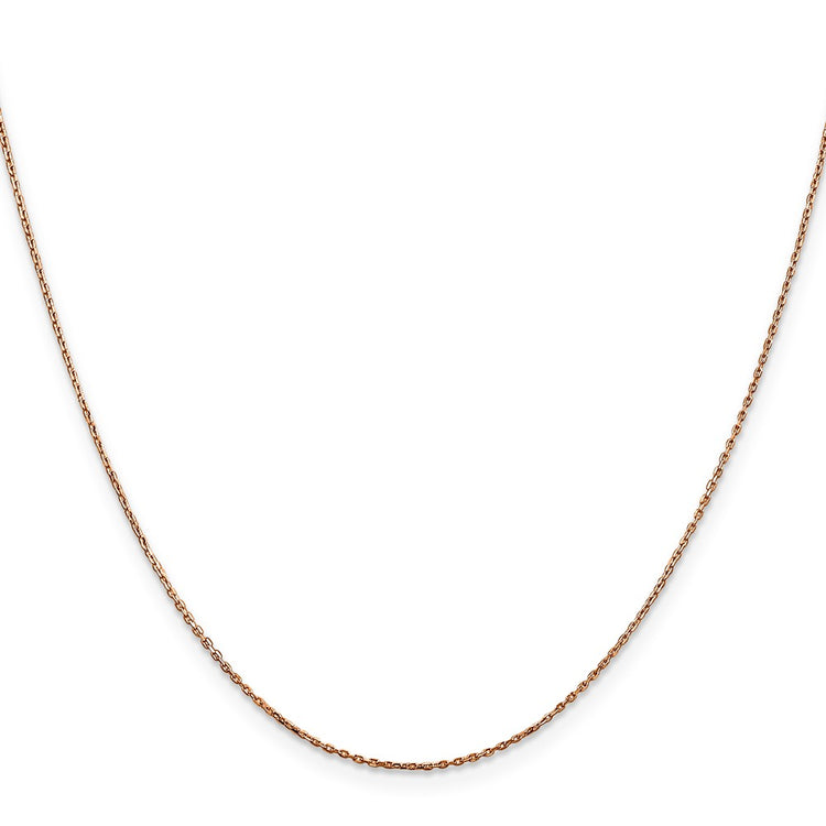 14K Rose Gold 18 inch .8mm Diamond-cut Cable with Lobster Clasp Chain