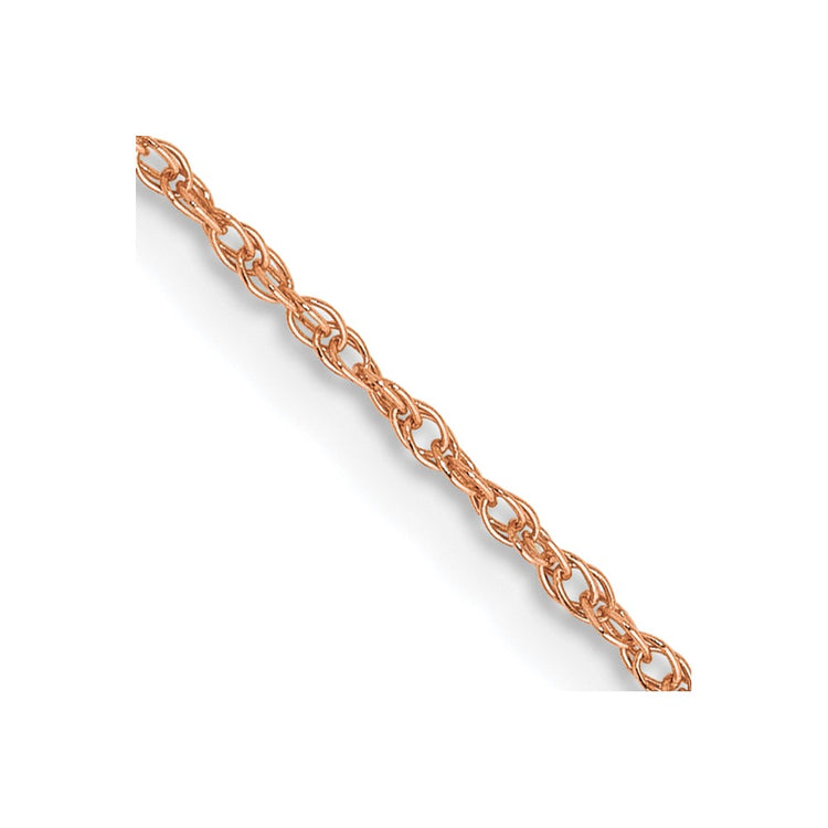 14K Rose Gold 20 inch .8mm Baby Rope with Spring Ring Clasp Chain