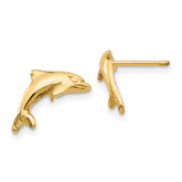 14k Dolphin Post Earrings