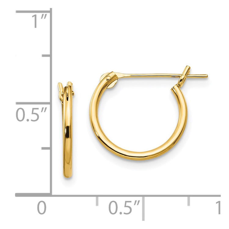 14k Madi K 1.25x12mm Half Hoop Earrings