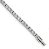 Stainless Steel 4mm Cubic Zirconia Tennis Bracelet 7.5 inch