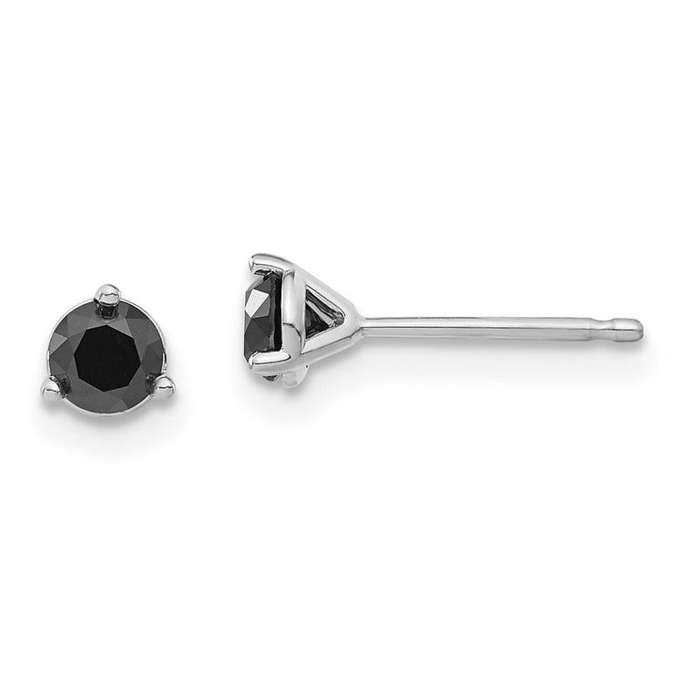 14k White Gold 1/2 carat Black Diamond Stud Earrings