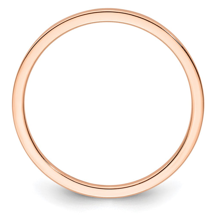 14K Rose Gold 1.2mm Flat Polished Stackable Band