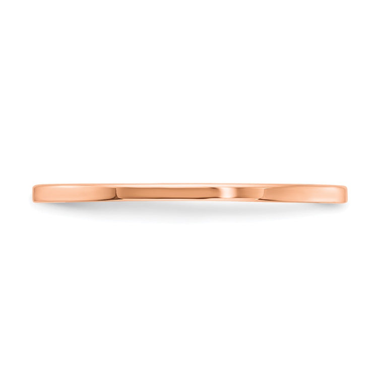 14K Rose Gold 1.2mm Flat Polished Stackable Band