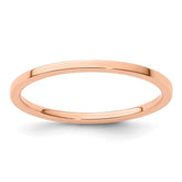 14K Rose Gold 1.2mm Flat Polished Stackable Band
