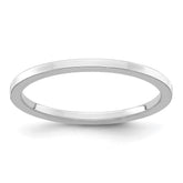 14K White Gold 1.2mm Flat Polished Stackable Band