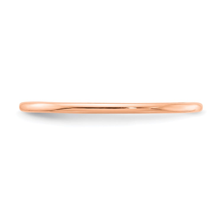 14K Rose Gold 1.2mm Half Round Polished Stackable Band