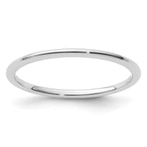 14K White Gold 1.2mm Half Round Polished Stackable Band