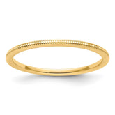 14K Yellow Gold 1.2mm Milgrain Stackable Band