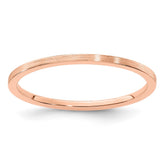 14K Rose Gold 1.2mm Flat Satin Stackable Band