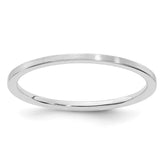 14K White Gold 1.2mm Flat Satin Stackable Band