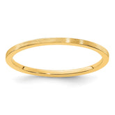 14K Yellow Gold 1.2mm Flat Satin Stackable Band