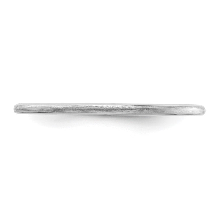 14K White Gold 1.2mm Half Round Satin Stackable Band Size 6