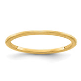 14K Yellow Gold 1.2mm Half Round Satin Stackable Band