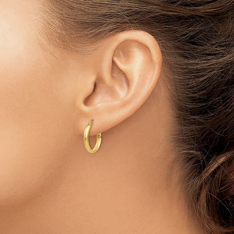 14k 2.75x17mm Round Tube Hoop Earrings