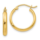14k 2.75x17mm Round Tube Hoop Earrings