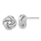 14k White Gold 10mm Polished Love Knot Post Earrings