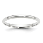 10k White Gold 2mm Lightweight Comfort Fit Wedding Band