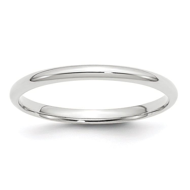 10k White Gold 2mm Lightweight Comfort Fit Wedding Band