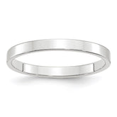 10k White Gold 2.5mm Lightweight Flat Wedding Band