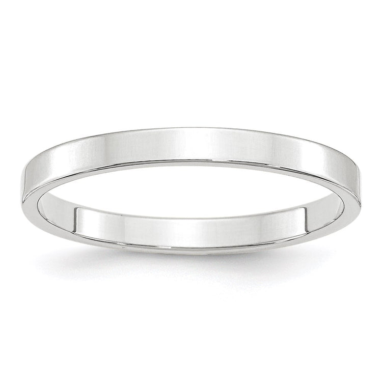 10k White Gold 2.5mm Lightweight Flat Wedding Band