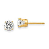14k 5.5mm Round CZ Stud Earrings