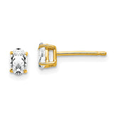 14k 5x3mm Oval Cubic Zirconia Post Earrings