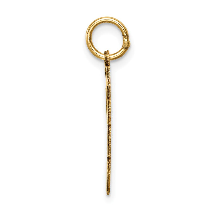 14k The Kids Small Girl with Ponytails Engravable Kiss Charm