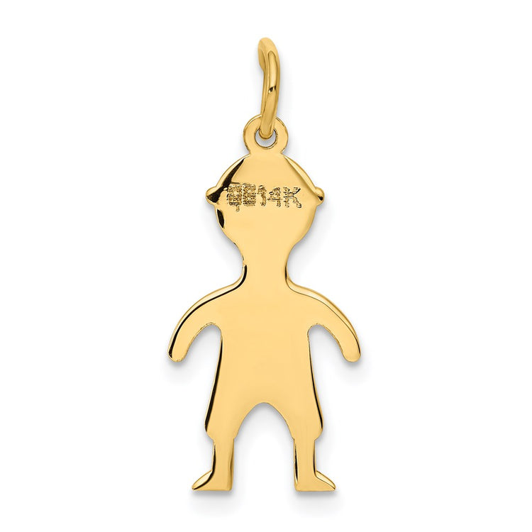 14k .018 Depth Engravable Boy Charm